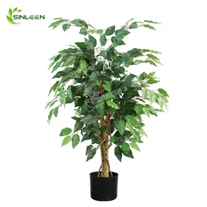 Árbol Plantas Artificiales Banyan Faux Microcarpa hoja planta personalizada decoración interior bonsái plástico Ficus plantas artificiales