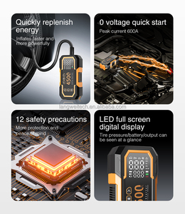 LANGWEI Nuevo Lanzamiento Herramientas para Coche Inflador <span class=keywords><strong>de</strong></span> Neumáticos Portátil y Batería Externa <span class=keywords><strong>de</strong></span> Emergencia Arrancador <span class=keywords><strong>de</strong></span> Batería con Corriente Máxima <span class=keywords><strong>de</strong></span> 2000A y <span class=keywords><strong>Compresor</strong></span> <span class=keywords><strong>de</strong></span> Aire - Product Image 6