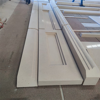 PAIA STONE Moleanos Beige Limestone Polished Limestone Exterior Door Frame Lines Niche Marble Molding Villa Hotel Project