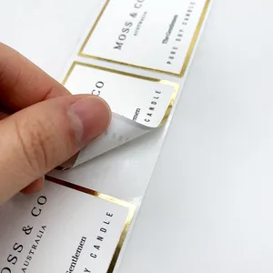 Custom Luxury Logo Circular Label Sticker Printing Waterproof PVC Gold Foil Packaging Sticker Printing