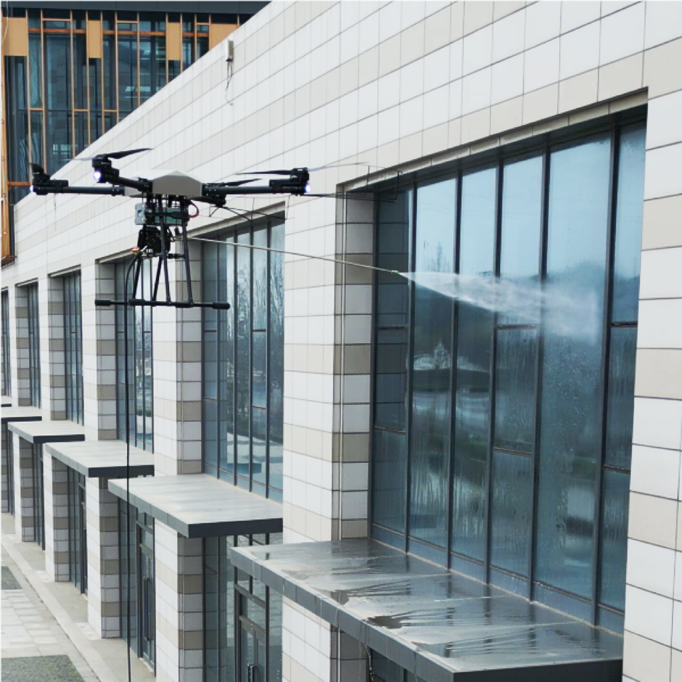 Tether Powered Cleaning Drone for Window Glass Facade and Solar Panel ...
