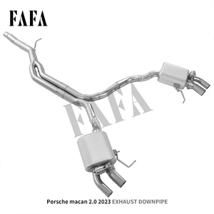 Para Porsche <span class=keywords><strong>Macan</strong></span> 2,0 <span class=keywords><strong>2023</strong></span>, sistema de escape, sección trasera media, válvula eléctrica, silenciador de tubo de escape trasero de gato con aislamiento térmico - Product Image 4