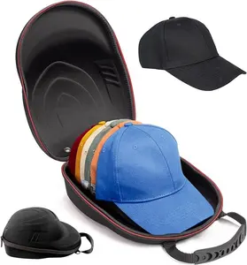 工場カスタムロゴエヴァ野球帽トラベルケース防水ハードシェルレザー野球帽キャリアハットボックス