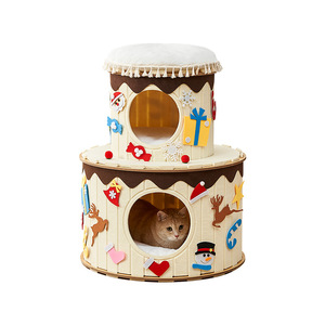 Casa para Gatos de Fieltro de Doble Capa, Redonda, Cálida para Invierno, Resistente a los Arañazos, Cama Pequeña para Gatos - Product Image 5