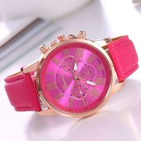 Montres à quartz pour femmes, diamètre du cadran 40 mm, bracelet en cuir 20 mm, bracelet multicolore en or rose, montres-bracelets à quartz en cuir