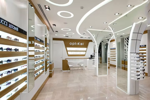 Phụ kiện hiển thị <span class=keywords><strong>Showcase</strong></span> cho cửa hàng quang học kính cửa hàng trang trí tường mounter hiển thị đồ nội thất với gương - Product Image 5