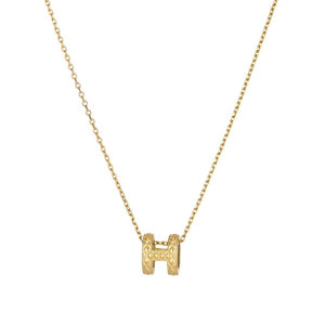 Collar de Joyería con Colgante de Diseño en Forma de H, Chapado en Oro de 18k, Acero Inoxidable 316L, Resistente al Agua y al Deslustre, para Mujer - Product Image 6