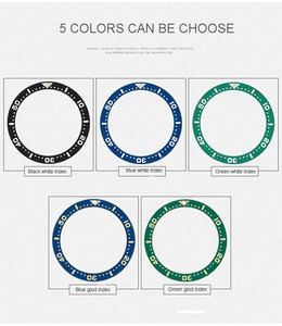 Insert de lunette en céramique plate 38*31,6 mm avec pip luminescent à 12 pour pièces de montre SKX007 <span class=keywords><strong>SKX009</strong></span> - Product Image 3