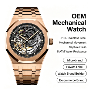 Montre de luxe personnalisée OEM, bracelet en acier inoxydable 316L, boîtier multi-couches, cadran ajouré, verre résistant à l'eau, montre-bracelet pour homme - Product Image 3