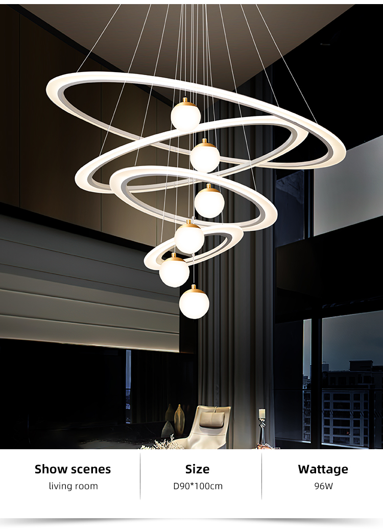 Restaurant Bedroom Art Design Nordic Acrylic Globe Pendant Light Led Chandelier