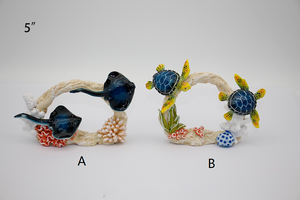 Statue e figurine di animali marini in poliresina all'ingrosso - Decorazioni da tavolo ecologiche in stile spiaggia per delfini, squali, tartarughe marine e <span class=keywords><strong>manta</strong></span> - Product Image 5