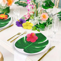 Décoration de table pour fête hawaïenne, fleur d'hibiscus artificielle de 11 cm, polyester écologique, inodore, utilisation en intérieur, salon, haute qualité