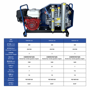 <span class=keywords><strong>Compresseur</strong></span> d'air respiratoire à haute pression YiBang 5,1 kW 7 CV 300 bars 265 L/min, alimenté par moteur à essence, 380 V, pour la <span class=keywords><strong>plongée</strong></span> sous-marine - Product Image 6