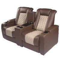 Fauteuil inclinable de cinéma maison de style européen moderne, canapé double VIP avec cuir synthétique, fauteuil de style cinéma réglable