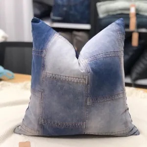 2024 yeni tasarım özel kravat boyalı Denim kot atmak için minder örtüsü 18x18 inç dekoratif yastık kılıfı araba kanepe yatak odası