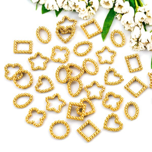 Anillos Conectores con Forma de Cuentas |   Eslabones Geométricos Cerrados de Acero Inoxidable Chapado en Oro PVD de 18K para la Fabricación de Joyería DIY - Product Image 2