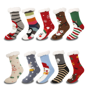 Calcetines de Piso con Diseño de Animales de Dibujos Animados, Calcetines de Invierno Cálidos para la Nieve, Calcetines de Peluche para Dormir en Casa, Calentadores de Piernas - Product Image 1