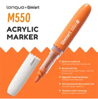 Ensemble de marqueurs acryliques pour enfants Languo, 36 couleurs, avec sac en tissu, pointes souples, matériau ABS