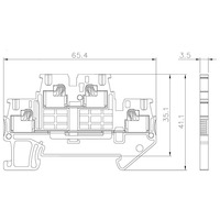 50A alimentation à travers les borniers multiconducteurs multi-niveaux et de terre 1.5 câblage carré connecteur de couleur noire PTTB 1.5/S-PV