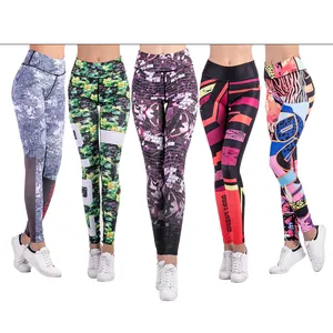 OEM-MALLAS DE yoga estampadas personalizadas para mujer, leggings ajustados de compresión para correr