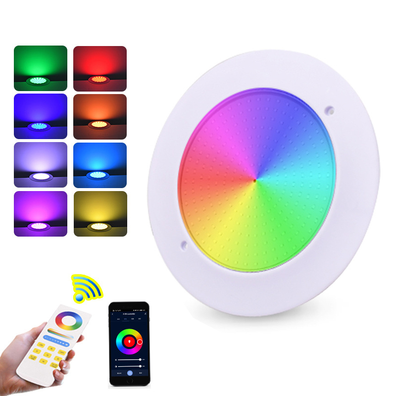 Smart Pool Light 12V Dc Ip68 Waterproof Slim Ingroud Underwater Led Rgb Swimming Pool Light