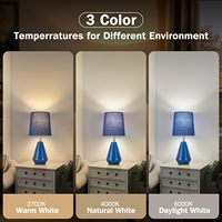 Petite lampe de chevet pour chambre à coucher - Ensemble de 2 lampes de lecture de bureau avec 3 températures de couleur, lampe de chevet en céramique de 15,5 pouces