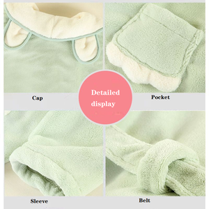 Pyjama en polaire corail pour enfants, tissé, écologique, absorbant, à séchage rapide, <span class=keywords><strong>peignoir</strong></span> chaud pour garçons et filles, une pièce - Product Image 2