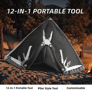 Outil multifonction portable 12-en-1 personnalisable OEM, en ABS, pour camping et escalade en extérieur - Product Image 2