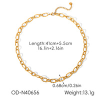 MW Venta al por mayor 18K PVD Chapado en oro Joyería personalizada Collar de cadena en espiral Collar de cadena con clip de papel de acero inoxidable para mujer