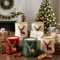 Handgemachte Weihnachts-Elch-Duftkerze Kreative Winter-Feiertagsdekoration Kerze Party-Geschenk