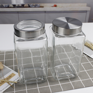 Venta caliente tapa de tarro de almacenamiento cuadrado de vidrio para Cocina - Product Image 5