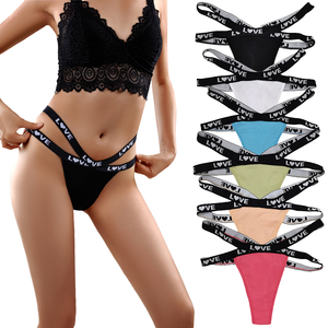 Ventes en gros de sous-vêtements sexy en coton pour femmes, culottes à taille basse, string à bande <span class=keywords><strong>X</strong></span>, culottes respirantes en tricot avec une bonne élasticité pour les femmes mûres - Product Image 5