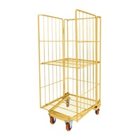 Tailles personnalisées chariot porte-bagages logistique en acier pliable chariot conteneur à roulettes chariot grillagé en métal