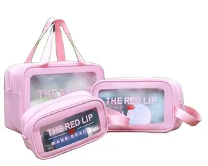 탑 2023 도매 TPU 홀로그램 클리어 클러치 파우치 화장품 가방 주최자 여성 홀로그램 투명 여행 메이크업 가방