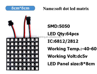 WS2812B Matrice Led Lumière 16x16 16 par 32 8x8 Led Dot Flexible 160x160mm RGB Point SMD 5050 Polychrome Smart DC5V Led Pixels Panneau