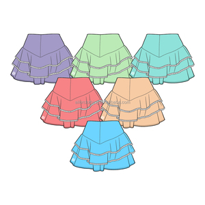 Jupe de yoga décontractée pour filles, à plusieurs couches, avec bordure en dentelle, short intégré, pour la danse et les fêtes, taille et couleur personnalisées - Product Image 4