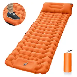 Colchoneta inflable de aire con almohada para dormir, colchón de viaje para acampar