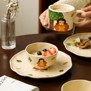 Ceramic Cartoon Tableware Dinner Dishes Mugs Home Hotel Irregular Porcelain <strong>Dinnware</strong> - Product Image 3