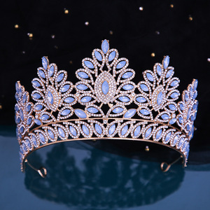 Couronne de mariée en Europe et aux États-Unis robe de mariée nouvel alliage strass cheveux accessoires anniversaire saint valentin couronne - Product Image 4