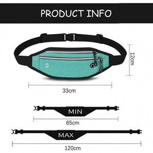 Riñonera Deportiva Impermeable de Oxford para Exteriores con Cierre de Cremallera, Bolsillo Interior y Cinturón Ajustable para Correr, Riñonera para Teléfono Móvil - Product Image 4