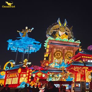 โคมไฟเทศกาลไหว้พระจันทร์จีนพร้อมไฟ LED กันน้ำ ใช้แบตเตอรี่ เหมาะสำหรับสวนสนุก-ตกแต่งเทศกาลดีวาลีและวันขอบคุณพระเจ้า - Product Image 2