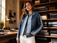 Tissu denim en mélange de laine tissée de qualité supérieure, extensible, toucher doux, gris bleu vintage, pour accessoires vestimentaires d'hiver, couleur personnalisée pour filles