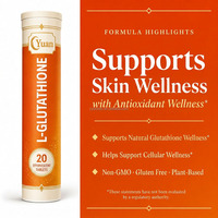 Tablet Effervescent L-Glutathione Rasa Jeruk 20 Tablet OEM ODM, Suplemen Vitamin C, Vitamin E, Kolagen, dan Asam Hialuronat