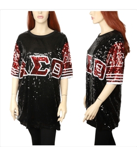 Delta S Theta Divine 9 блесток Shimmy 13 Shield Топ с блестками майка греческое женское мини-платье для вечеринки свадьбы женская рубашка - Product Image 4