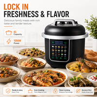 Autocuiseur Électrique Multifonction 6L 1000W avec 15 Préréglages et Écran LED pour Cuisine Domestique - Vente en Gros