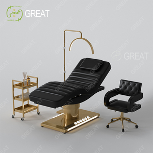 Lit de massage électrique moderne de luxe à 3 moteurs, réglable, pour soins de beauté, spa médical, esthétique et soins du visage - Product Image 4