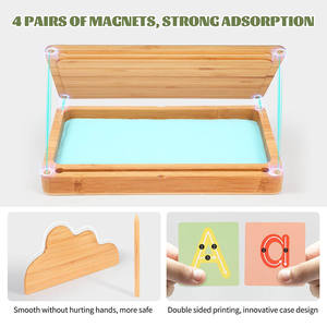 Plateau de <span class=keywords><strong>sable</strong></span> en bois et tableau d'écriture de <span class=keywords><strong>sable</strong></span> Montessori pour enfants comme jouets d'apprentissage précoce pour le développement moteur - Product Image 2