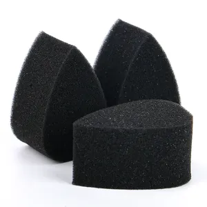 Washable High Density Black Round Half Moon Petal Oval Sponges for Split Cake Rainbow Face Paint Body Art