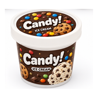 Seau à glace en polypropylène pour emballage alimentaire, 100 ml, 3,5 oz, 8 oz, avec couvercle à vis, en stock, vente chaude