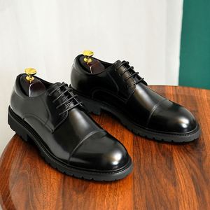 Chaussures habillées de luxe en cuir Oxford pour hommes, idéales pour les affaires, les mariages, grandes tailles, légères et confortables - Product Image 2